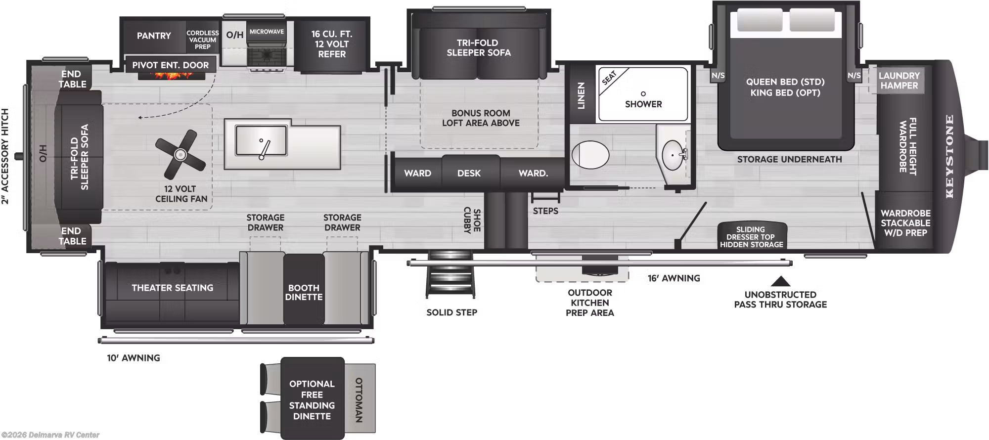 Floorplan of 2027 Keystone Cougar 360MBI
