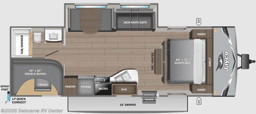 Floorplan of 2025 Jayco Jay Flight SLX 261BHSW
