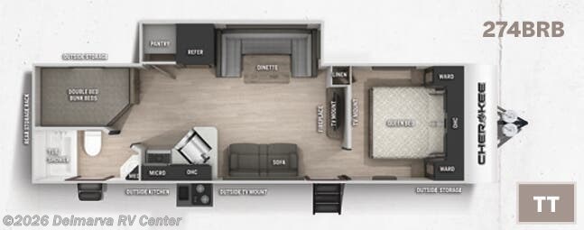 Floorplan of 2021 Forest River Cherokee 274BRB