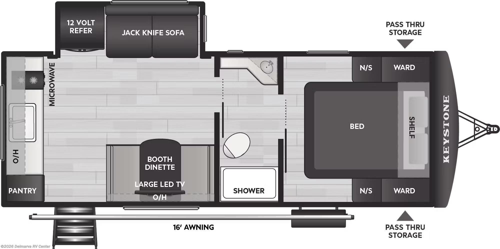Floorplan of 2026 Keystone Passport Classic 210RKC
