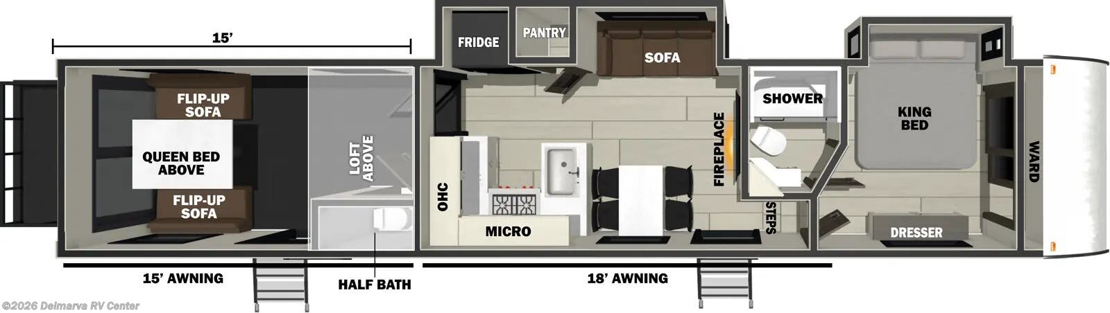 Floorplan of 2026 Forest River Vengeance Rogue Armored 4015