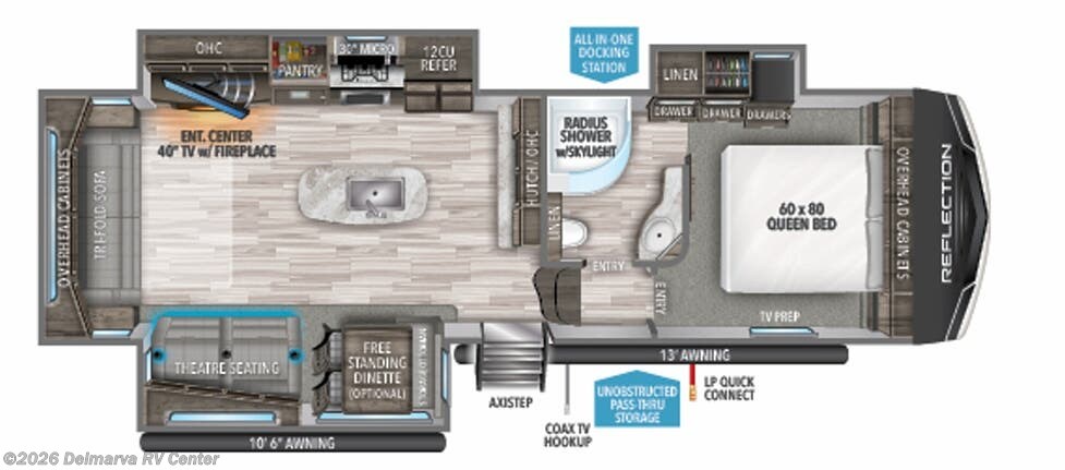 Floorplan of 2021 Grand Design Reflection 303RLS