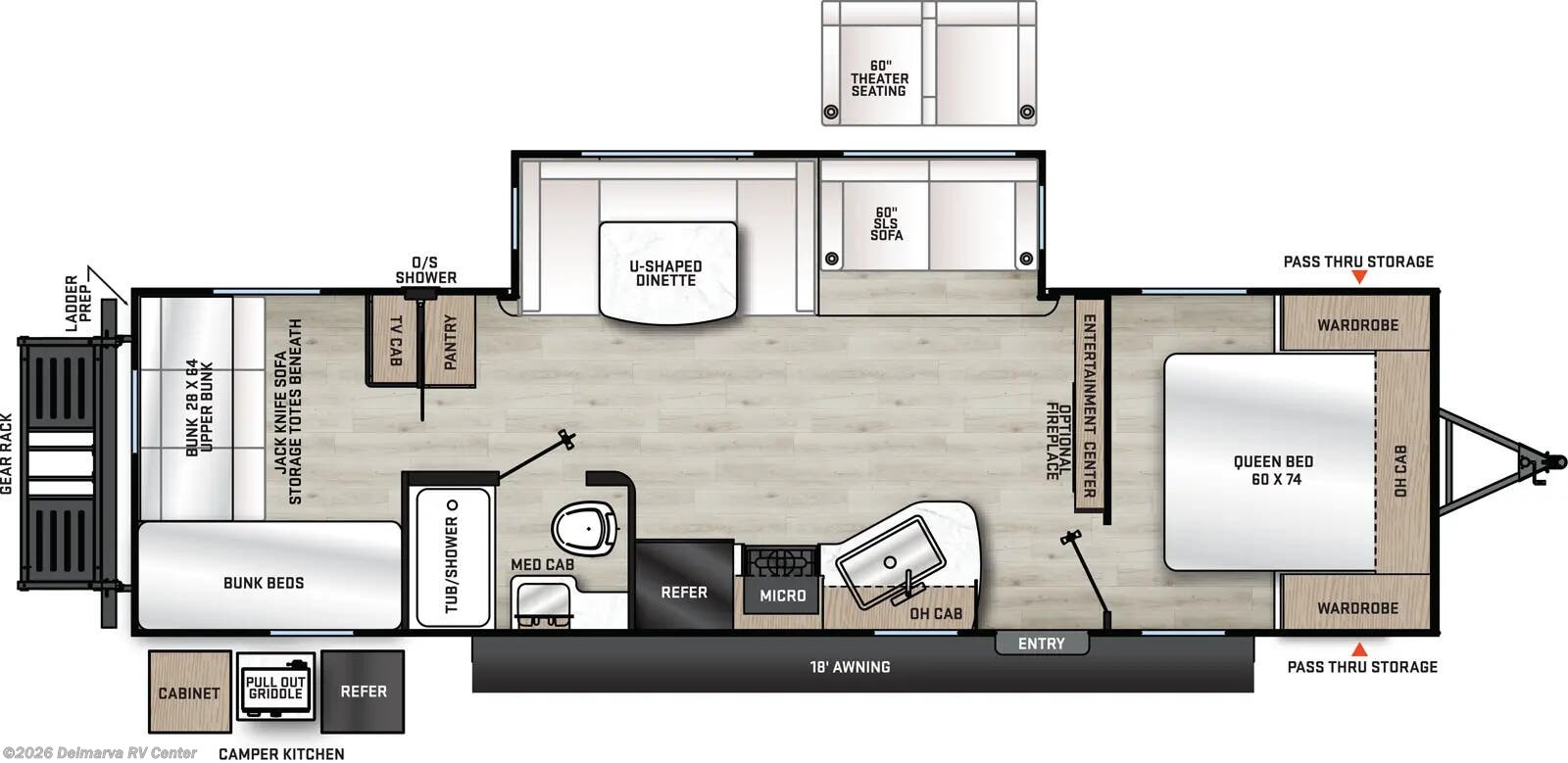 Floorplan of 2026 Coachmen Catalina Legacy Edition 293QBCK