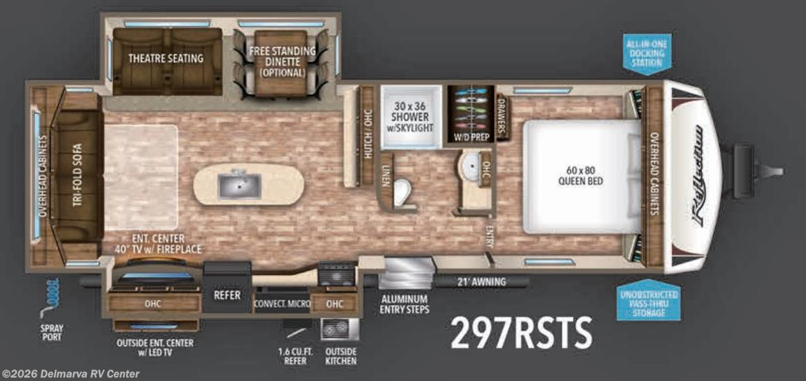 Floorplan of 2017 Grand Design Reflection 297RSTS