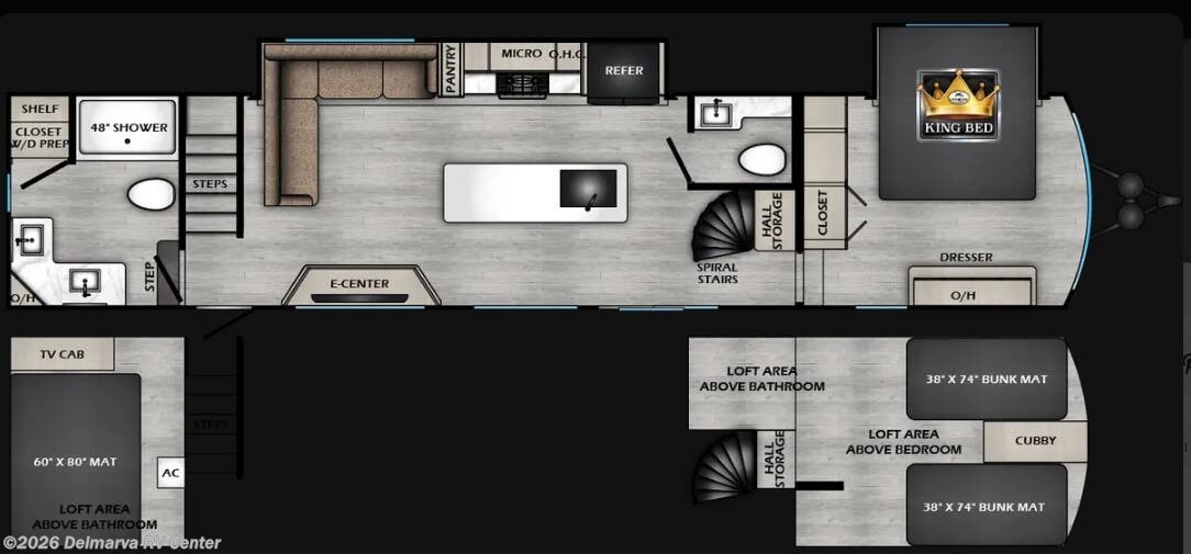 Floorplan of 2026 CrossRoads Hampton 410PVL