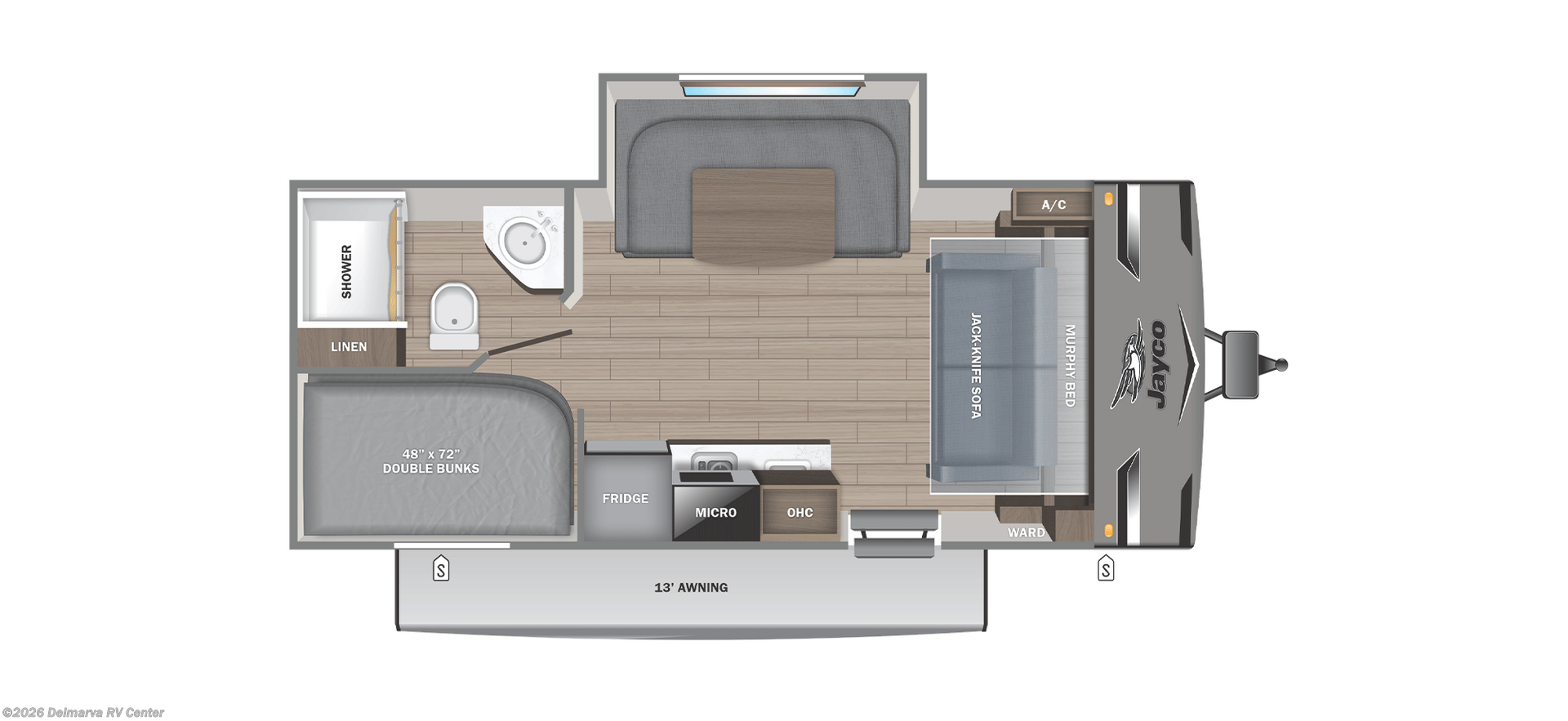 Floorplan of 2026 Jayco Jay Flight SLX 197MBW