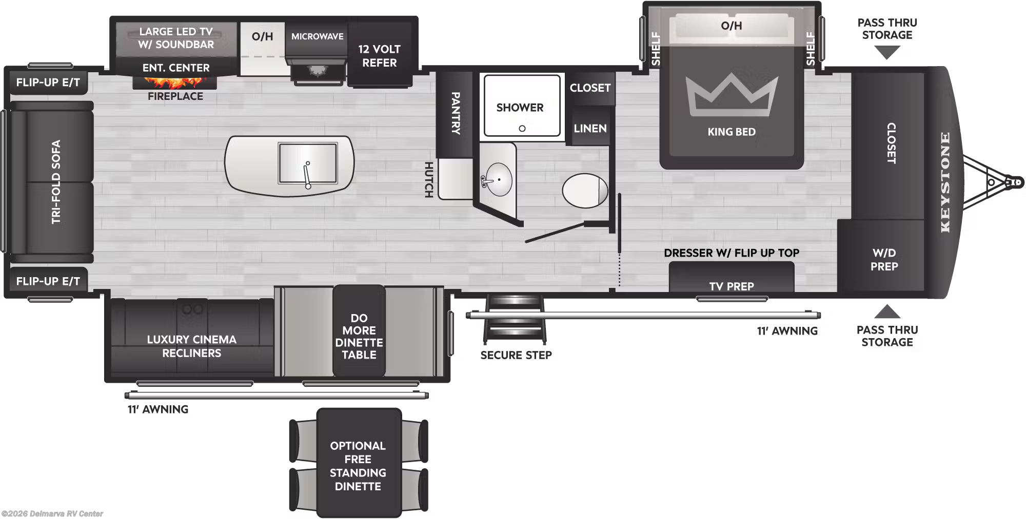 Floorplan of 2026 Keystone Passport 3100RE