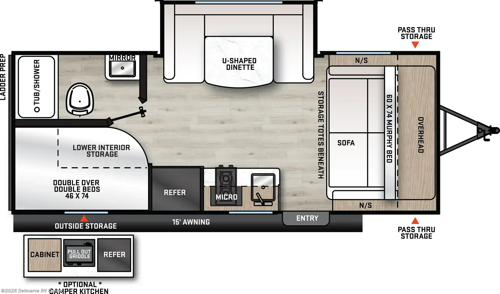 Floorplan of 2024 Coachmen Catalina Summit Series 7 184BHS
