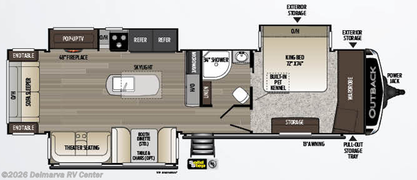 Floorplan of 2020 Keystone Outback 328RL