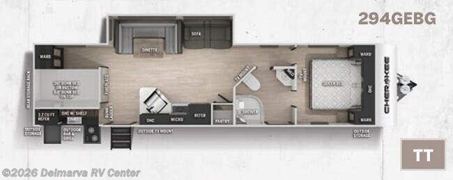 Floorplan of 2021 Forest River Cherokee 294GEBG
