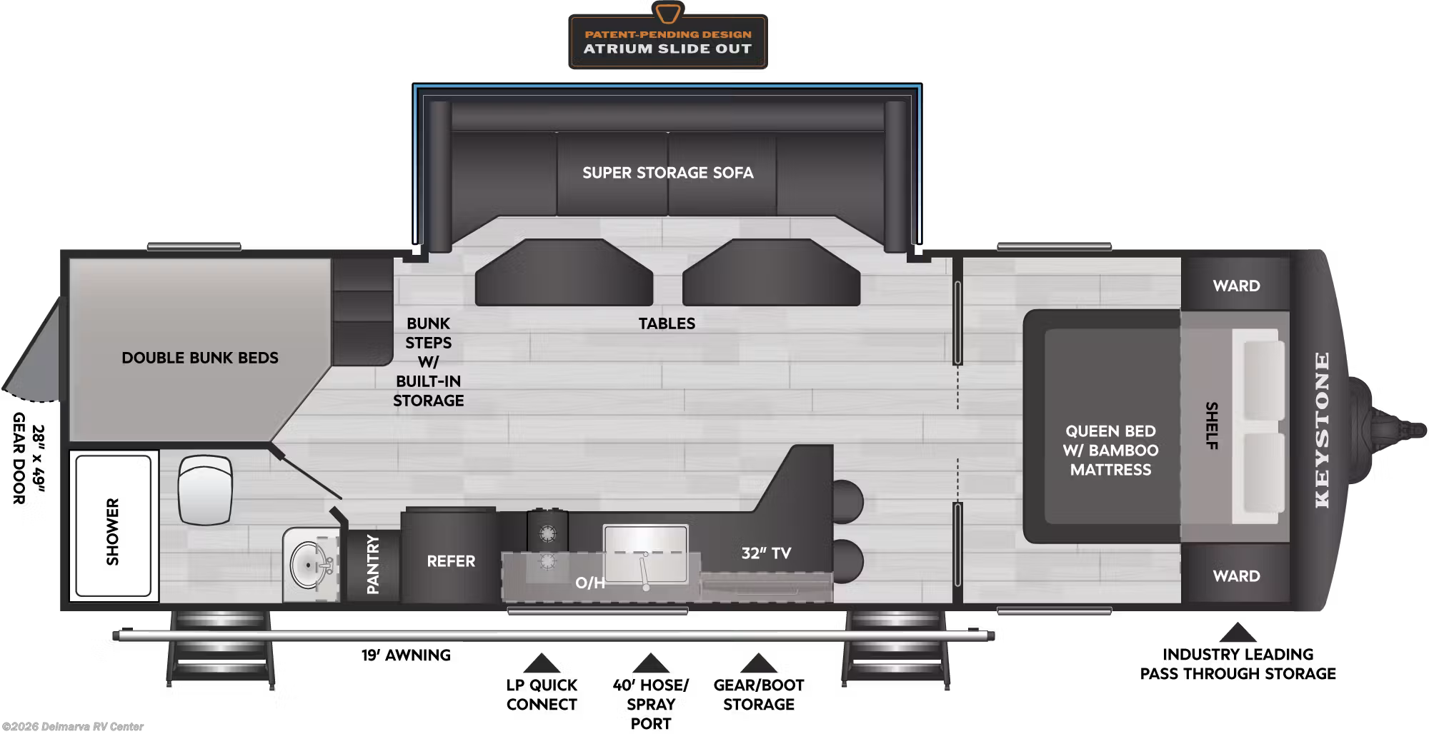 Floorplan of 2027 Keystone Walkabout 26MAX