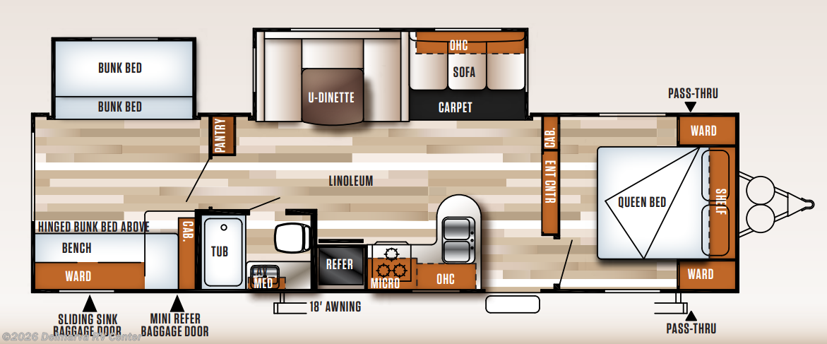 Floorplan of 2017 Forest River Salem 28CKDS