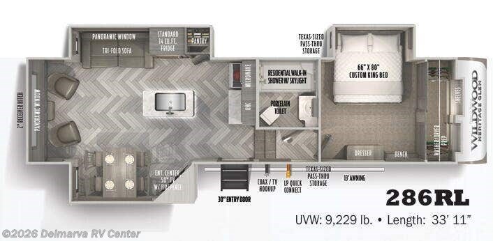 Floorplan of 2022 Forest River Wildwood Heritage Glen 286RL