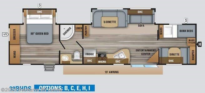 Floorplan of 2019 Jayco Jay Flight 38BHDS