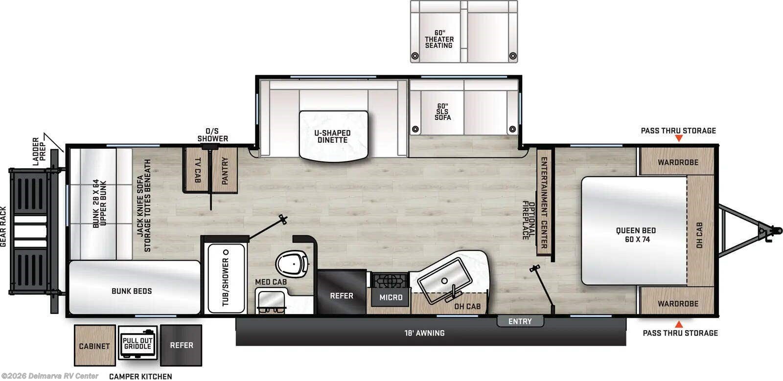 Floorplan of 2027 Coachmen Catalina Legacy Edition 293QBCK