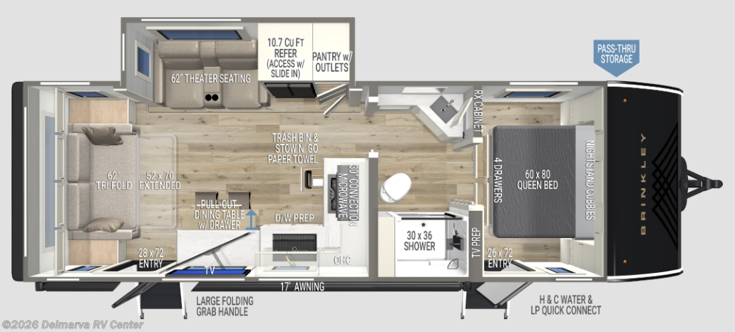 Floorplan of 2027 Brinkley RV Model Ix 25x