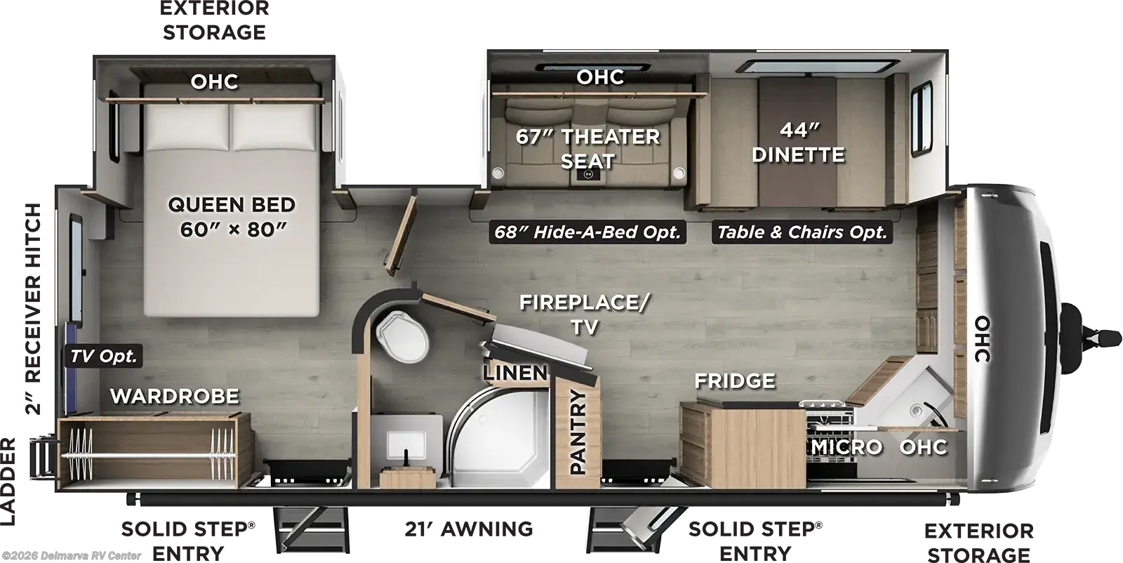 Floorplan of 2027 Forest River Rockwood Ultra Lite 2608BS