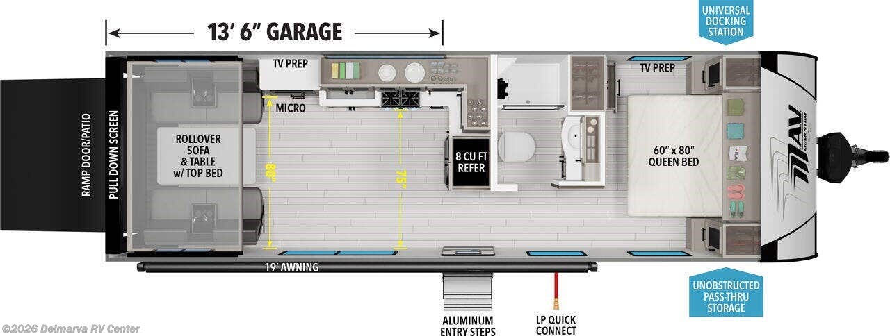 Floorplan of 2025 Grand Design Momentum MAV 27MAV