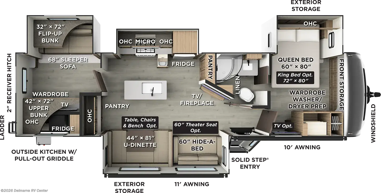 Floorplan of 2027 Forest River Rockwood Signature 8336BH