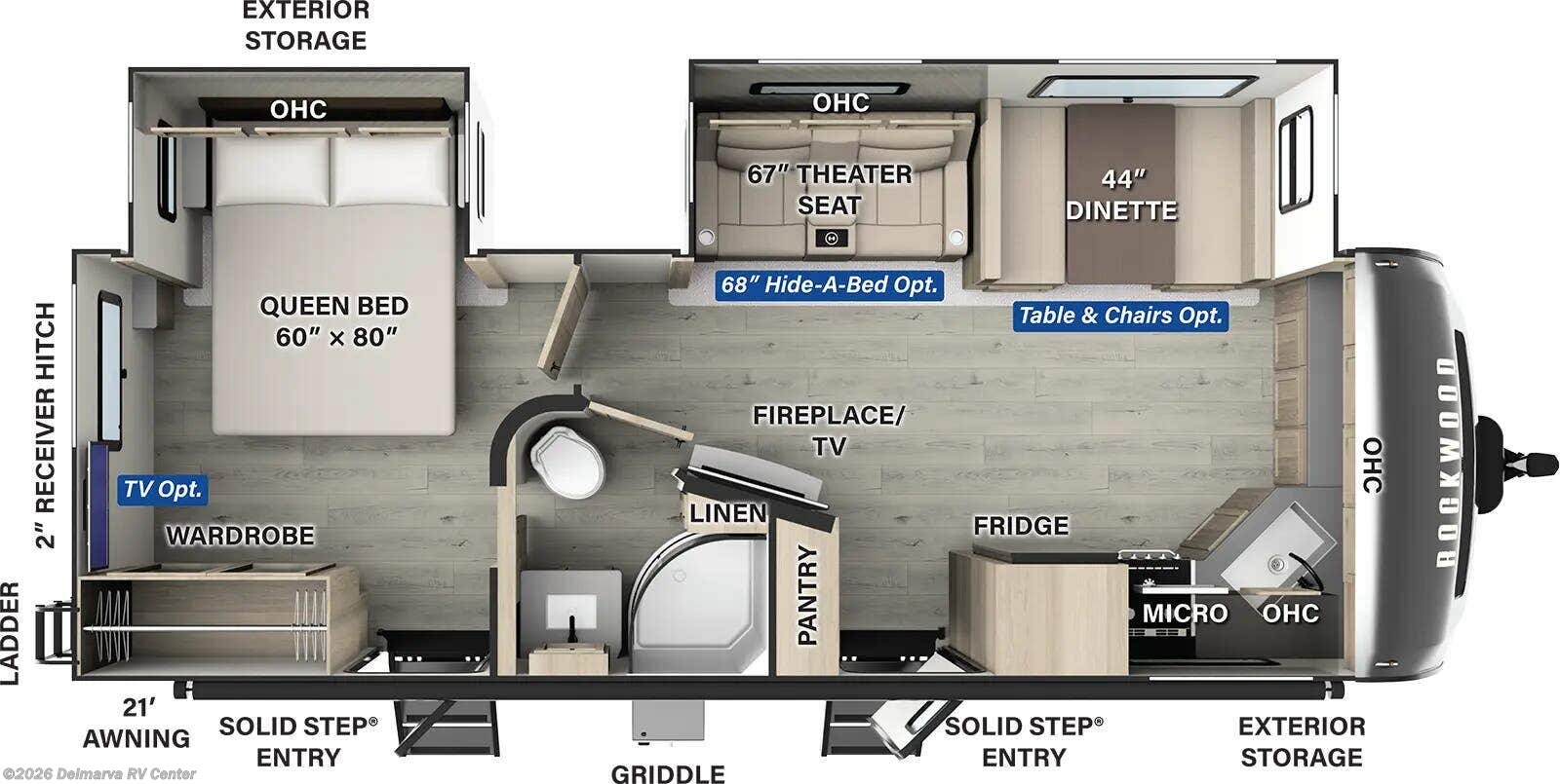 Floorplan of 2025 Forest River Rockwood Ultra Lite 2608BS