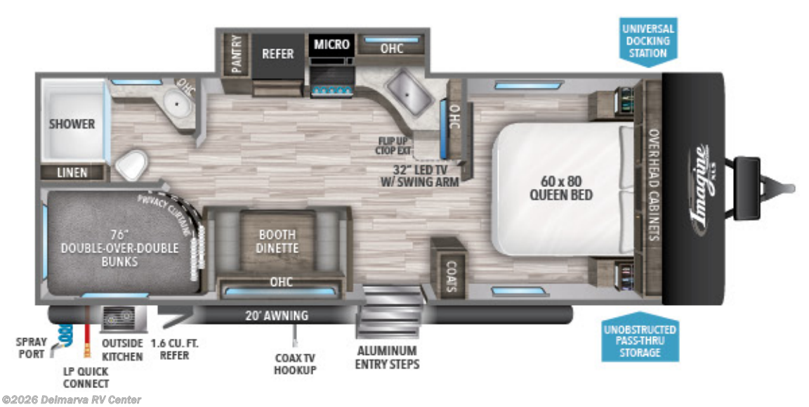 Floorplan of 2021 Grand Design Imagine XLS 23BHE