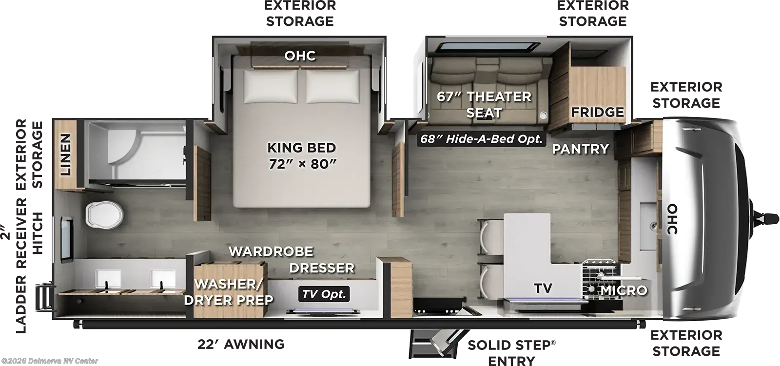 Floorplan of 2027 Forest River Rockwood Ultra Lite 2623MBR