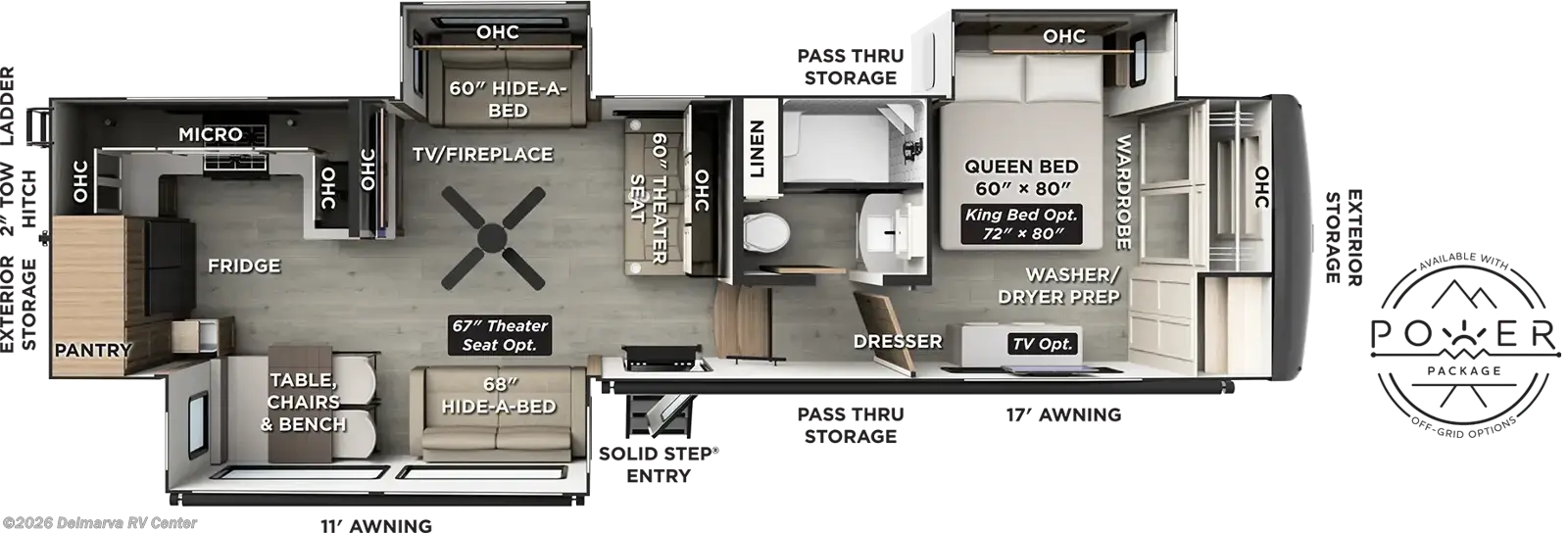 Floorplan of 2027 Forest River Rockwood Signature R371RK