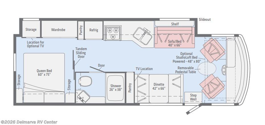 Floorplan of 2020 Winnebago Vista 29VE