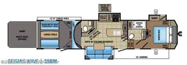 Floorplan of 2017 Jayco Seismic Wave 355W