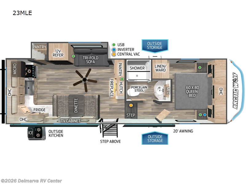 Floorplan of 2024 Forest River Cherokee Arctic Wolf 23MLE