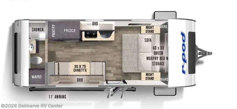 Floorplan of 2023 Forest River R-Pod RP-192