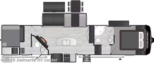 Floorplan of 2021 Keystone Cougar 364BHL