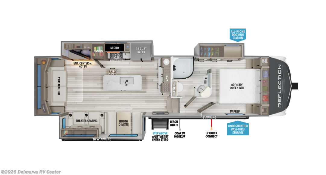 Floorplan of 2023 Grand Design Reflection 303RLS