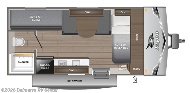 Floorplan of 2026 Jayco Jay Flight SLX 170BH