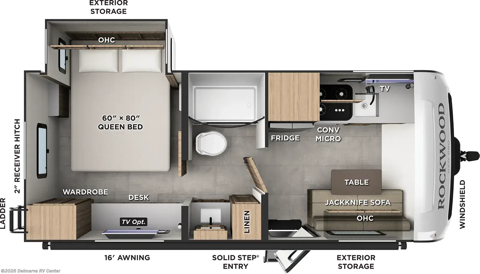 Floorplan of 2027 Forest River Rockwood Geo Pro G20RBS