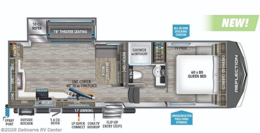 Floorplan of 2023 Grand Design Reflection 150 Series 270BN