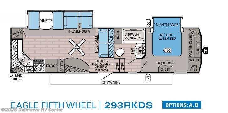 Floorplan of 2016 Jayco Eagle 293RKDS