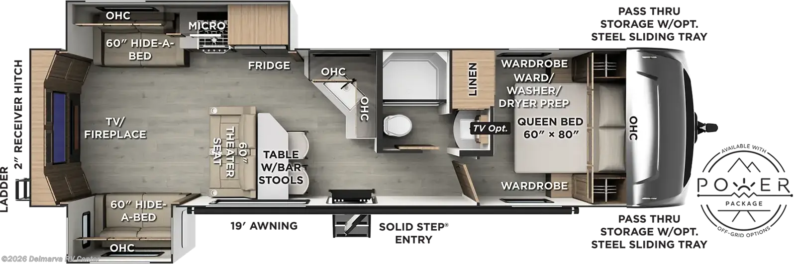Floorplan of 2027 Forest River Rockwood Ultra Lite 2921RL