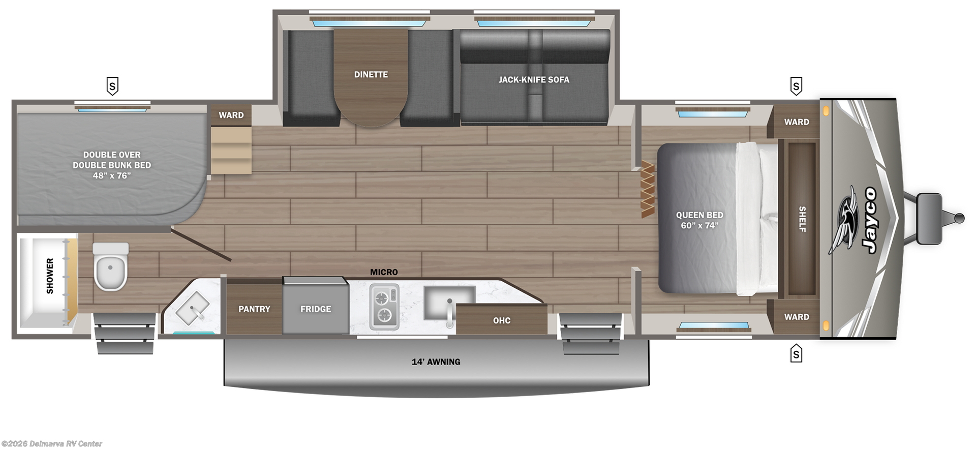 Floorplan of 2027 Jayco Jay Flight Sport Edition 270BHS