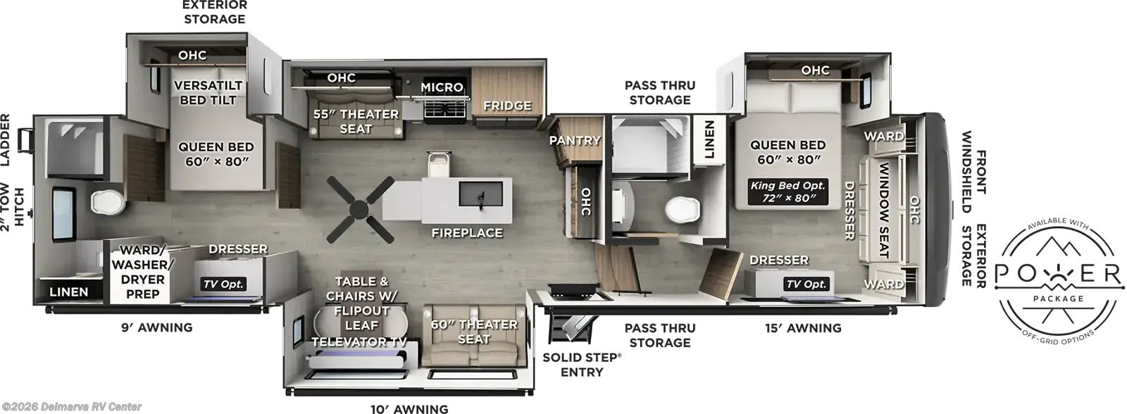 Floorplan of 2027 Forest River Rockwood Signature 403SDB