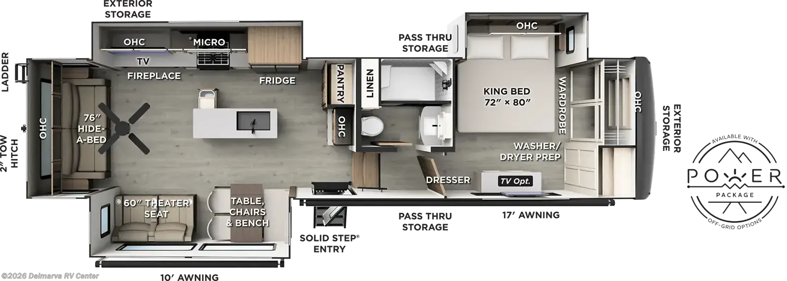 Floorplan of 2027 Forest River Rockwood Signature R361RLS