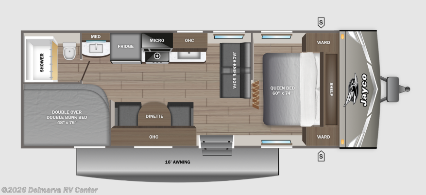 Floorplan of 2027 Jayco Jay Flight 260BH