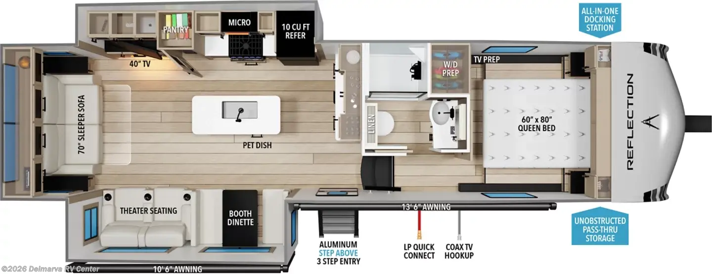 Floorplan of 2027 Grand Design Reflection 100 Series 29RL