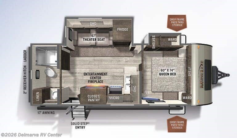 Floorplan of 2021 Forest River Rockwood Mini Lite 2511S