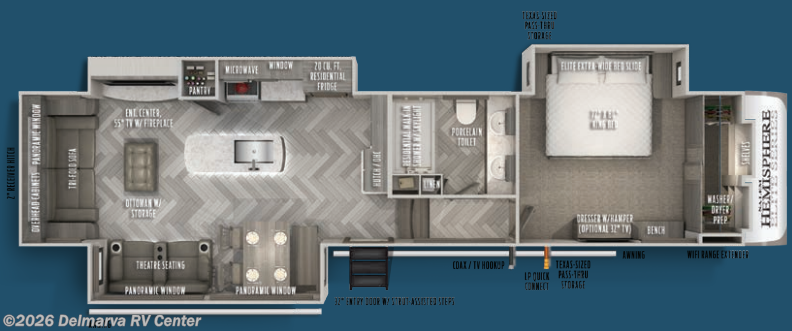Floorplan of 2021 Forest River Salem Hemisphere Elite 34RL
