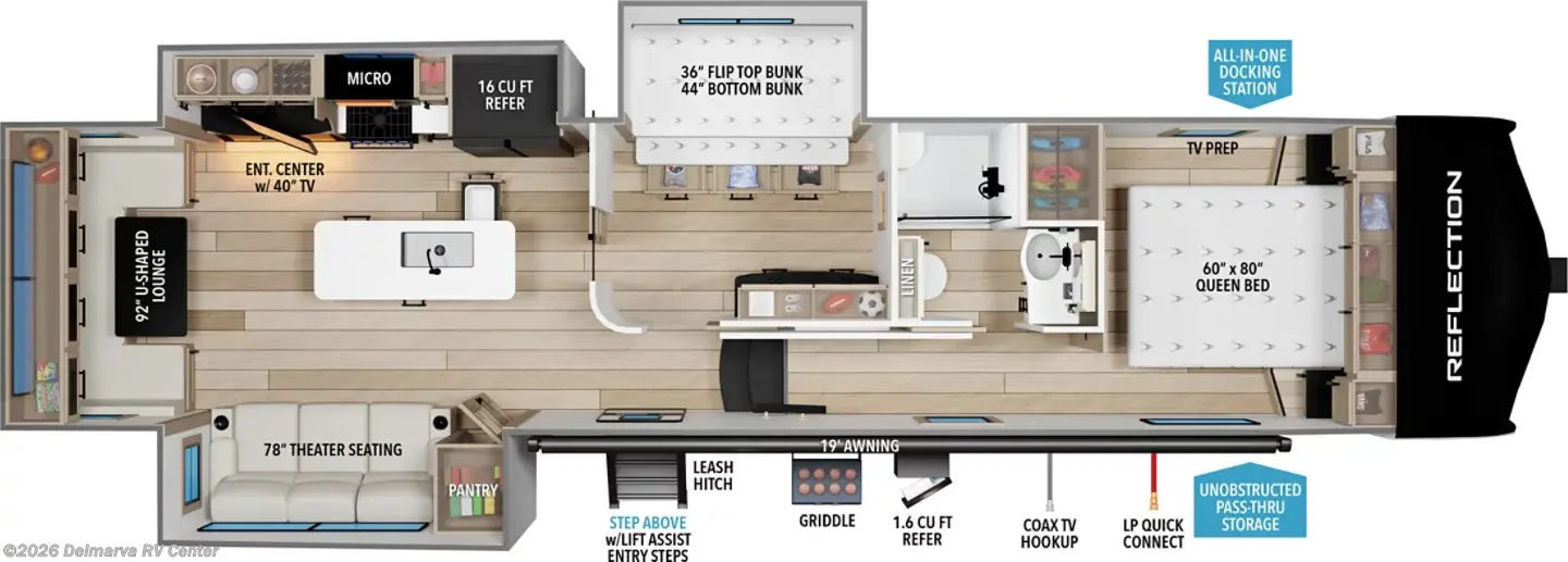 Floorplan of 2027 Grand Design Reflection 324MBS