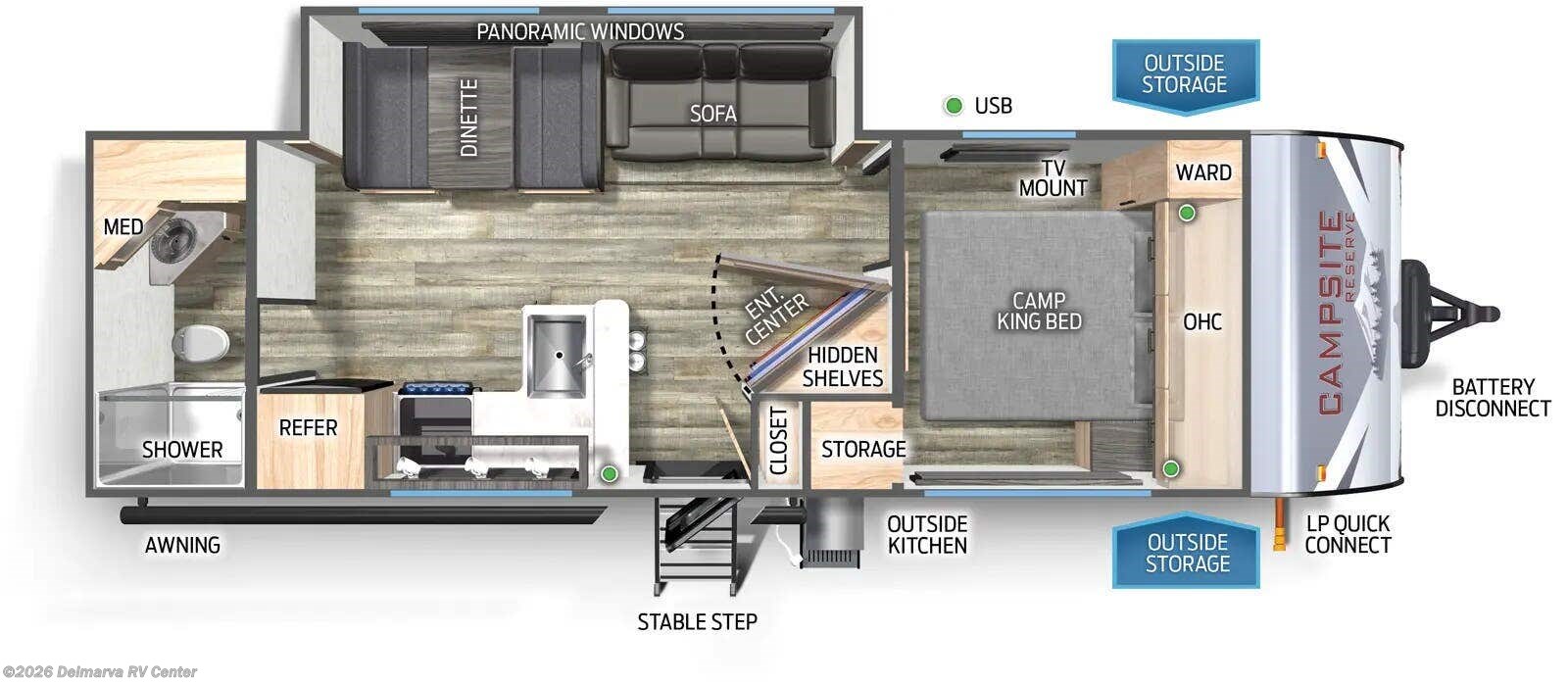 Floorplan of 2025 Forest River Campsite Reserve 25MW