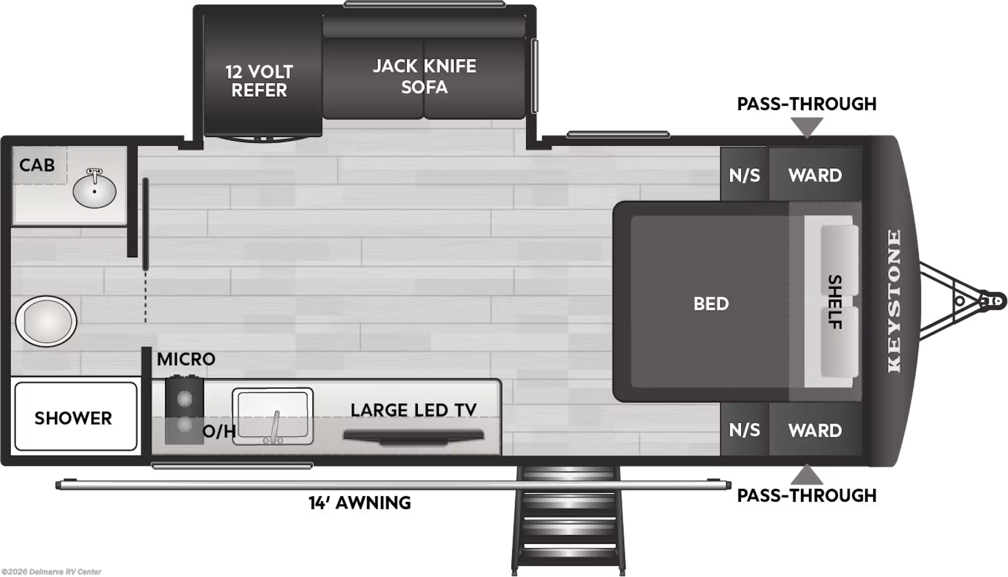 Floorplan of 2027 Keystone Passport Classic 180RBC