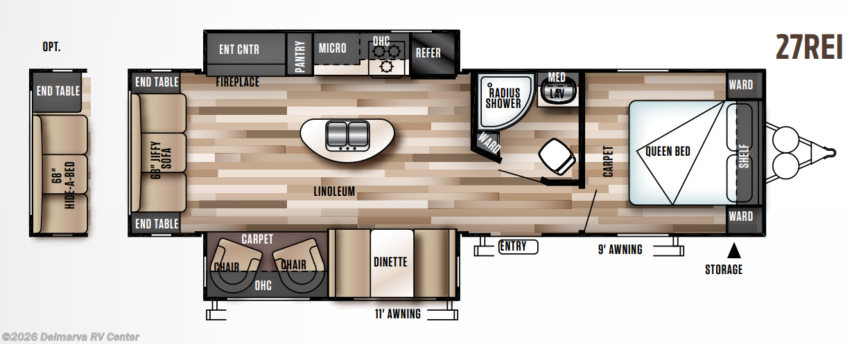 Floorplan of 2018 Forest River Wildwood 27REI