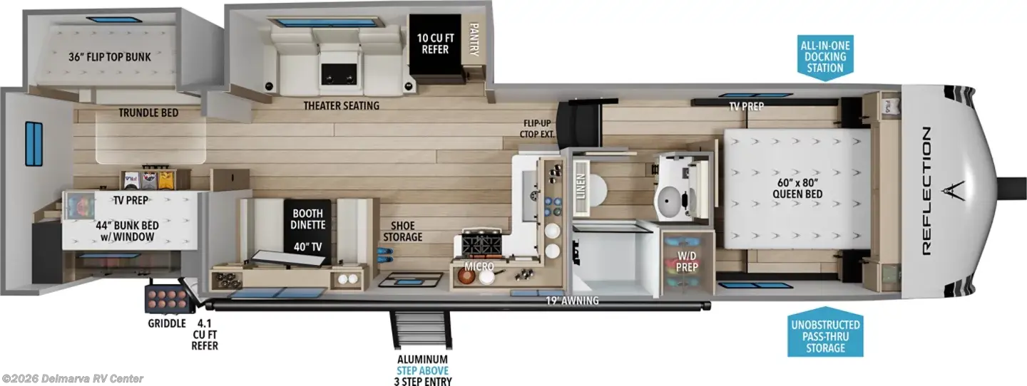 Floorplan of 2027 Grand Design Reflection 100 Series 32BH